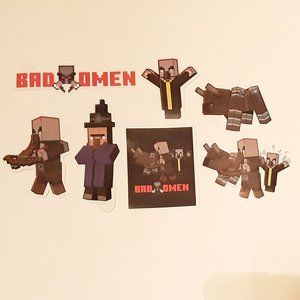 Set of 7 Minecraft Decal Stickers - Pillager Themed